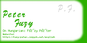 peter fuzy business card